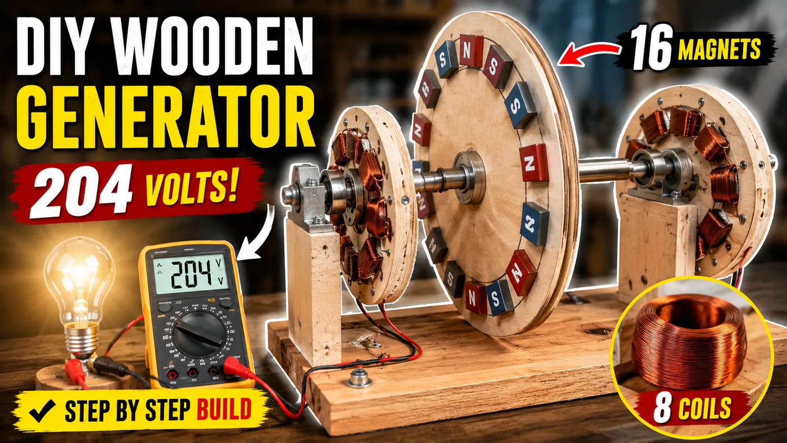 DIY 200V Wooden Generator