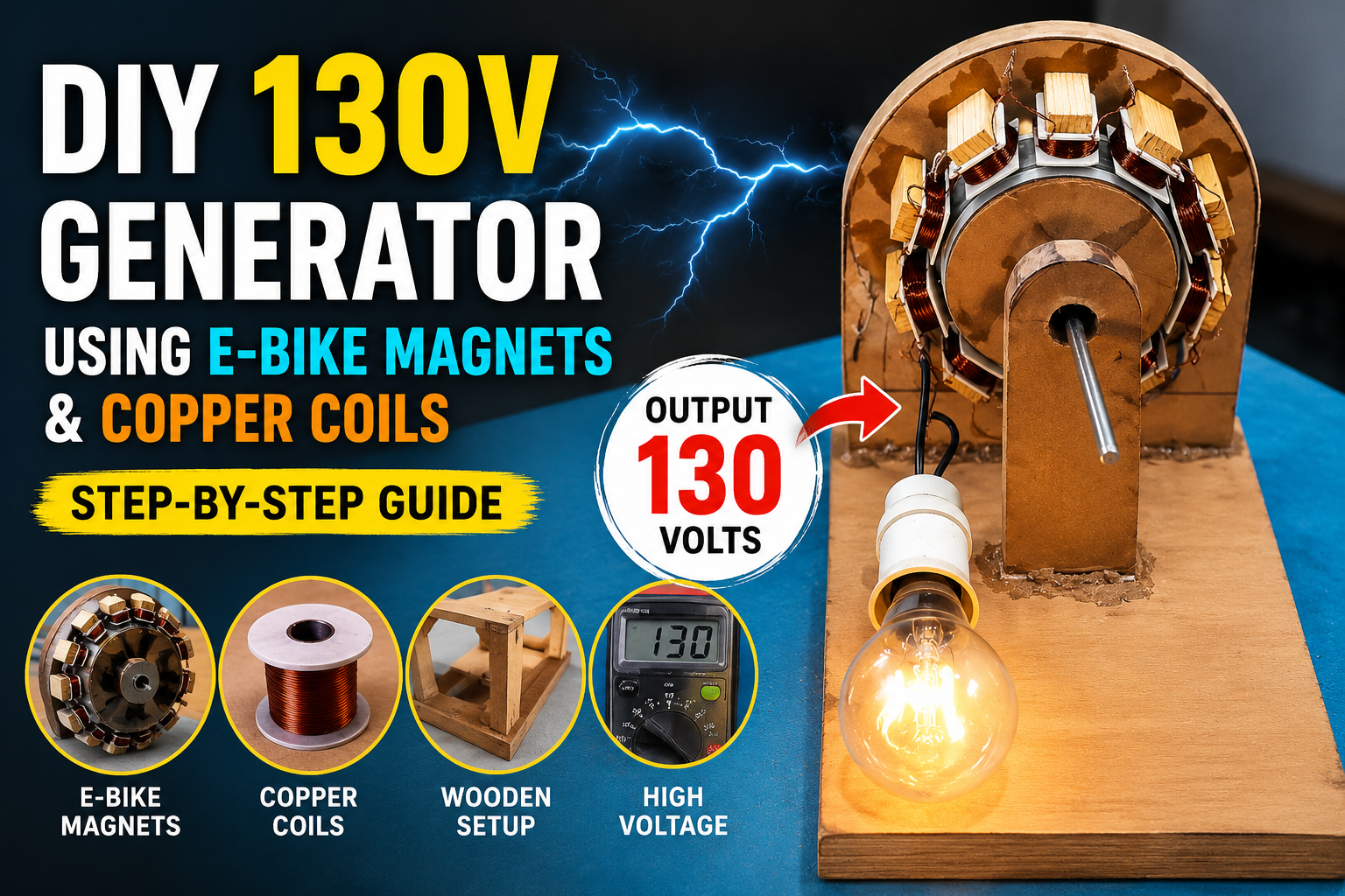 DIY electricity generator using old parts
