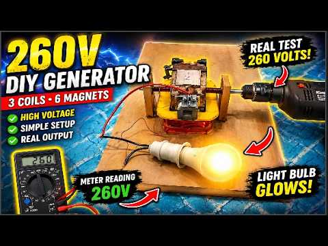 How to Build a DIY 260-Volt Generator Using Coils and Magnets
