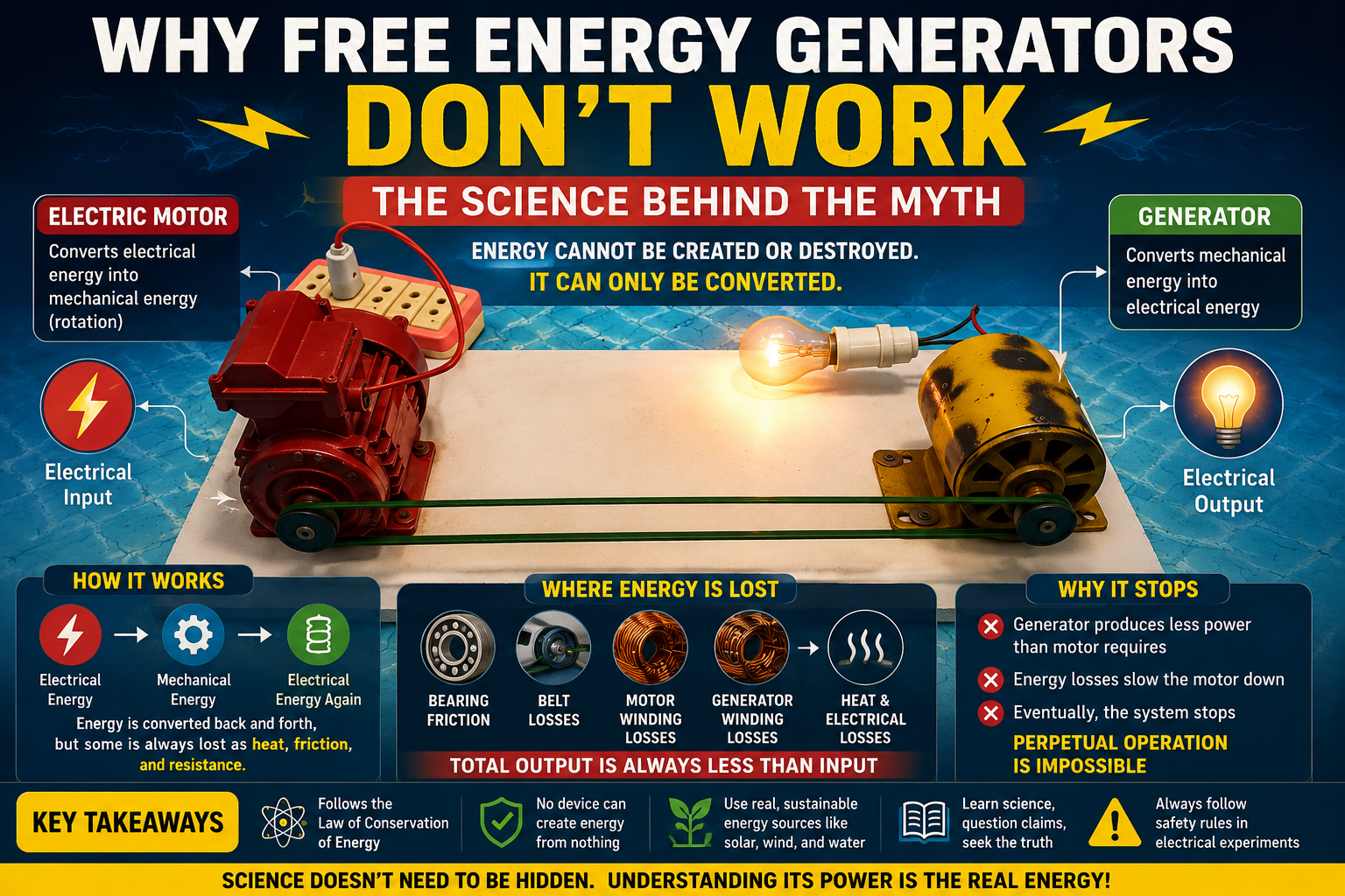 DIY electricity generator using old parts